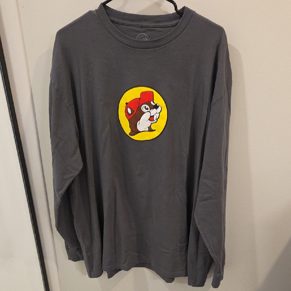 Mens 3XL Gray Buc-ee's Long Sleeve Tshirt With Beaver Logo